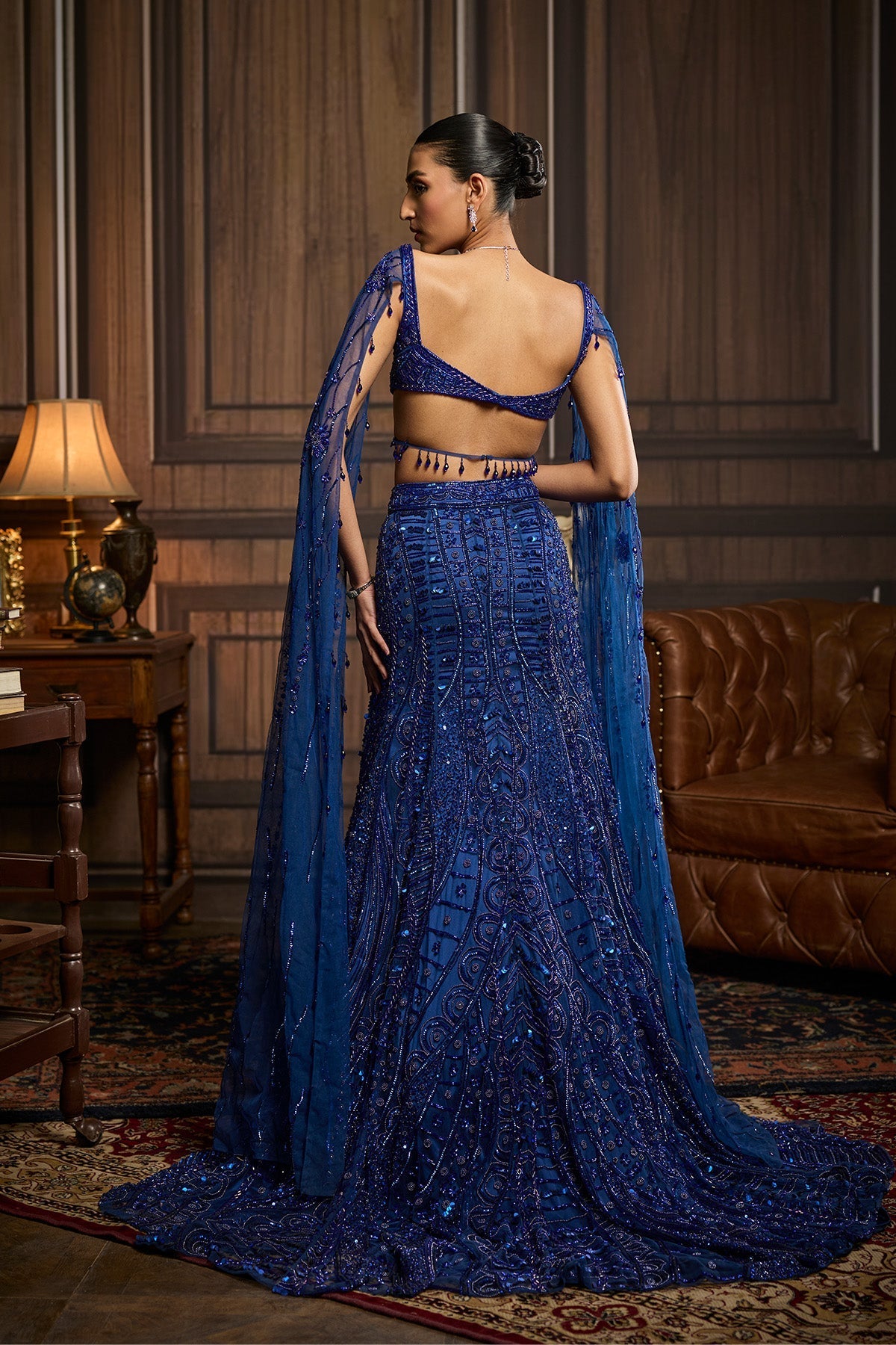 Electric Blue  Trail Mermaid Skirt Set