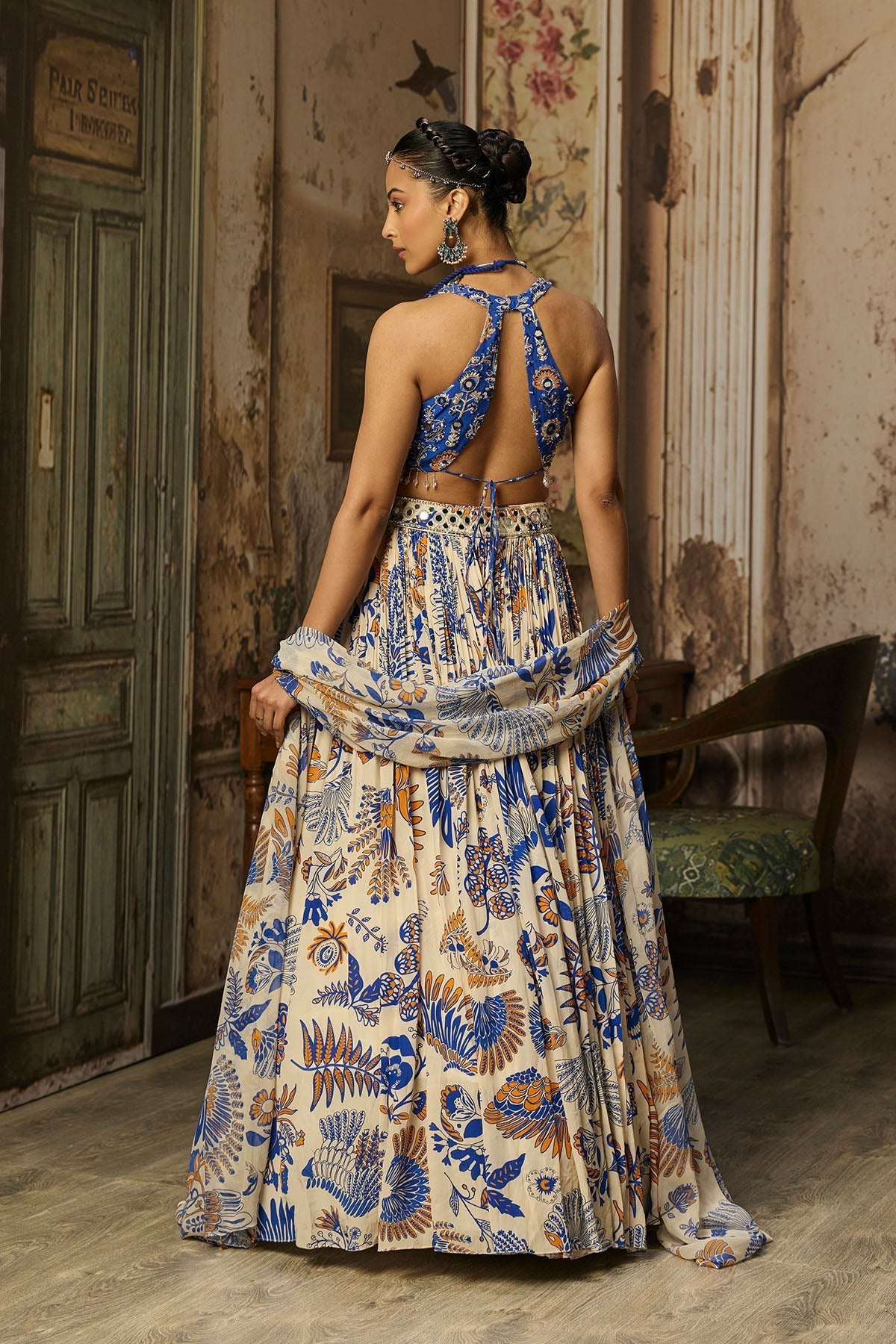Ivory Printed And Highlighted Lehenga Set - Ready To Ship