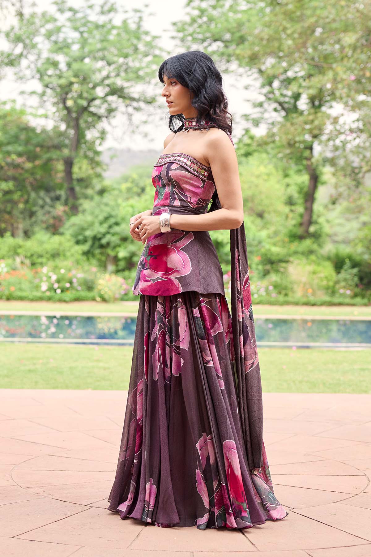 PLUMICIOUS FLORAL CORSET DRESS