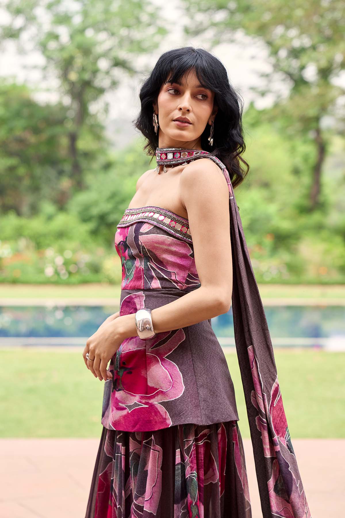 PLUMICIOUS FLORAL CORSET DRESS