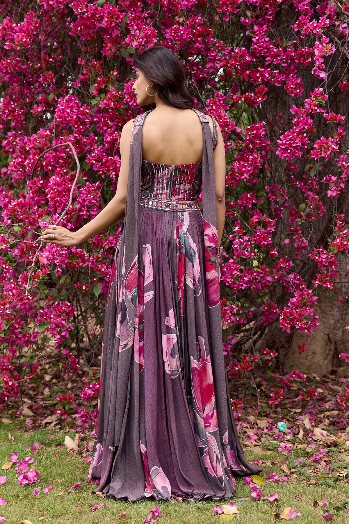 PLUMICIOUS PINK FLORAL LEHENGA SET