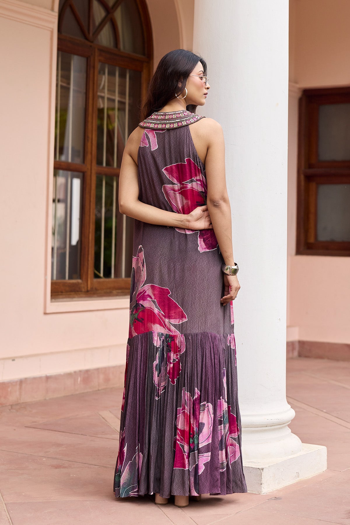 PLUMICIOUS FLORAL SHIRT MAXI DRESS