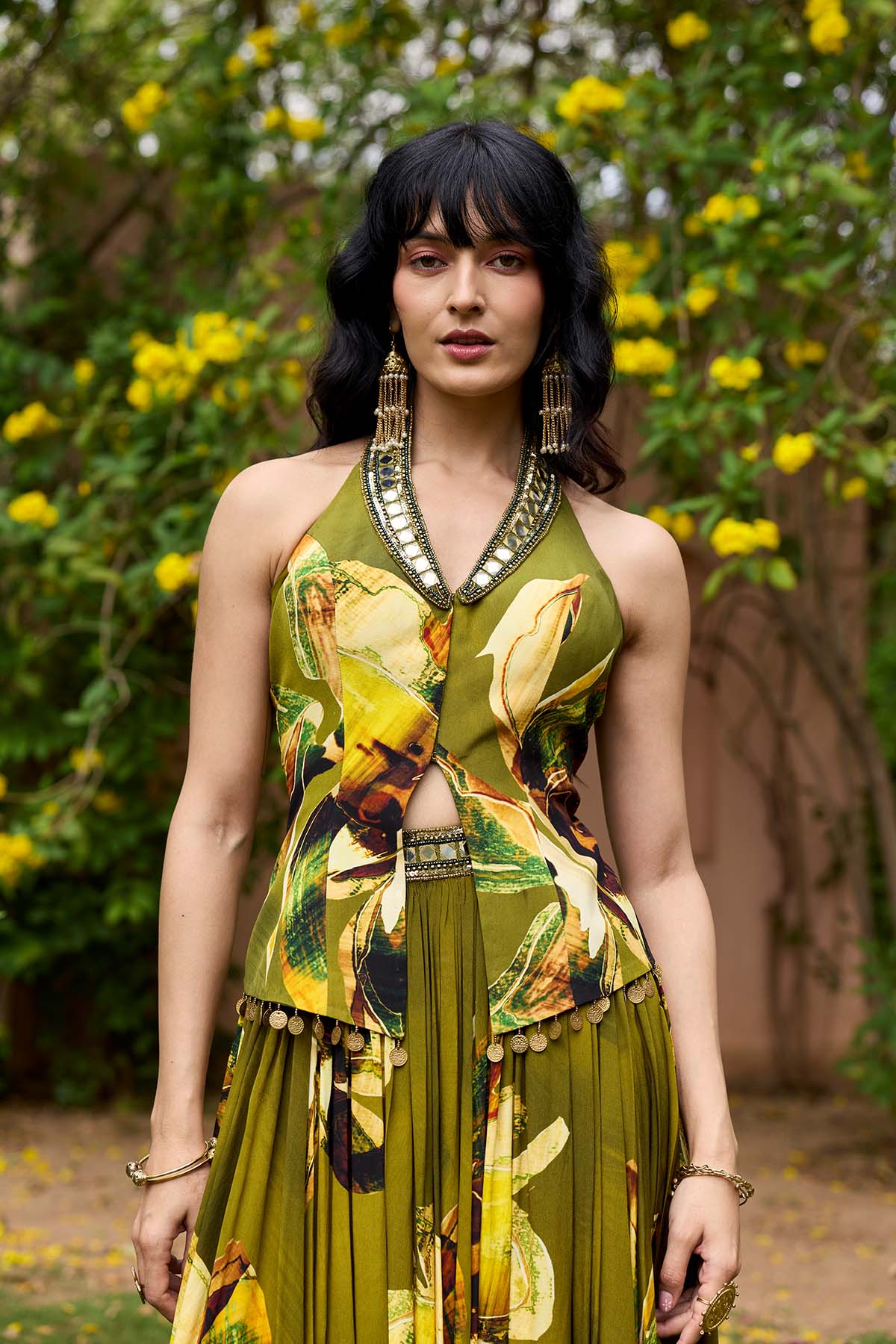 MATCHA GREEN JACKET LEHNGA SET