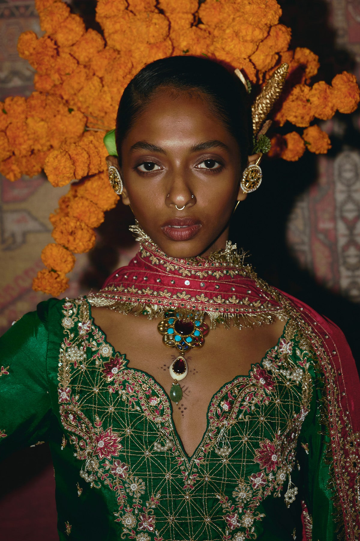 Green Soft Silk Sharara Set