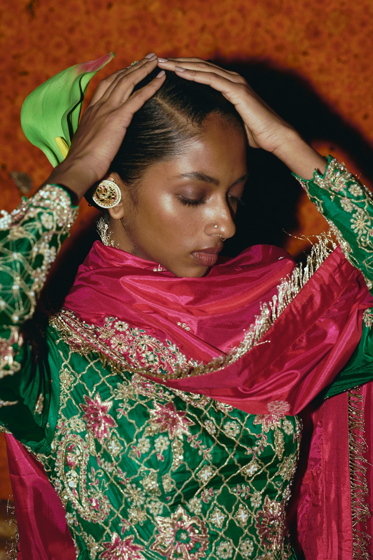 Green Soft Silk Anarkali Set