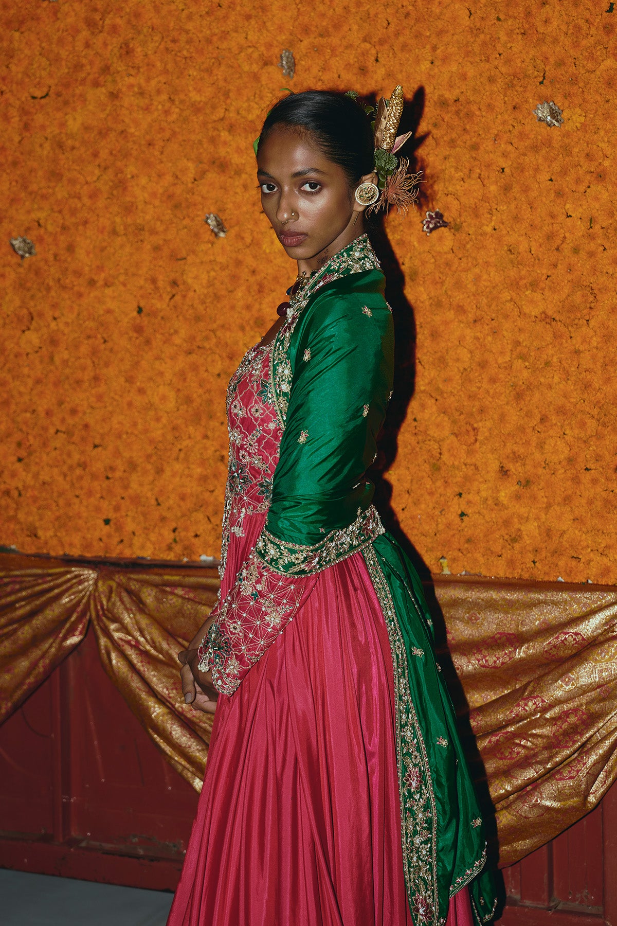 Pink Soft Silk Anarkali Set