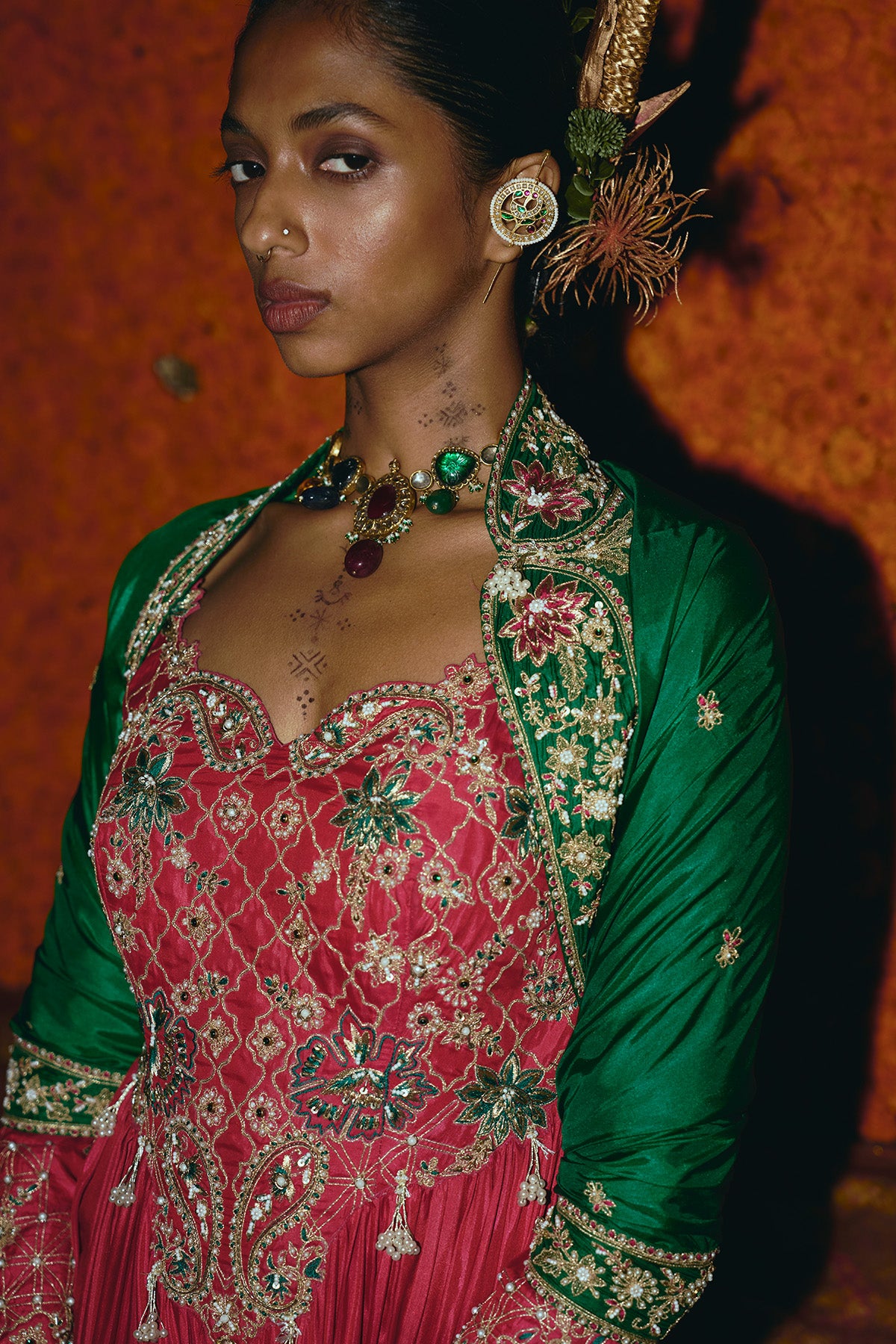 Pink Soft Silk Anarkali Set