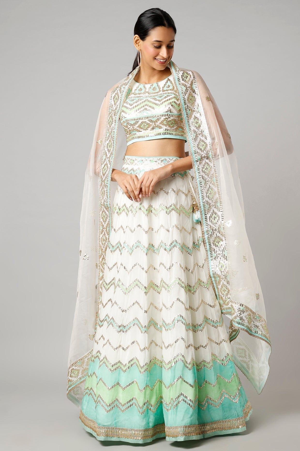 Sofiya zig-Zag lehenga set