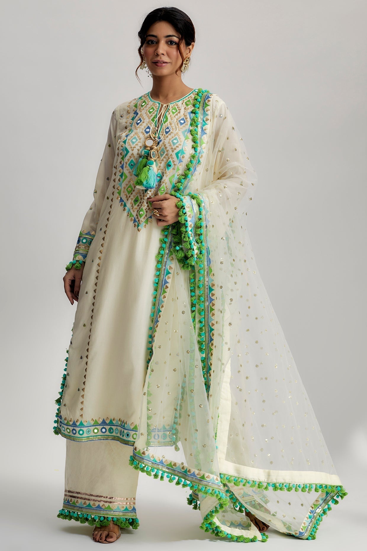 Nishika Long Kurta With Palazzo