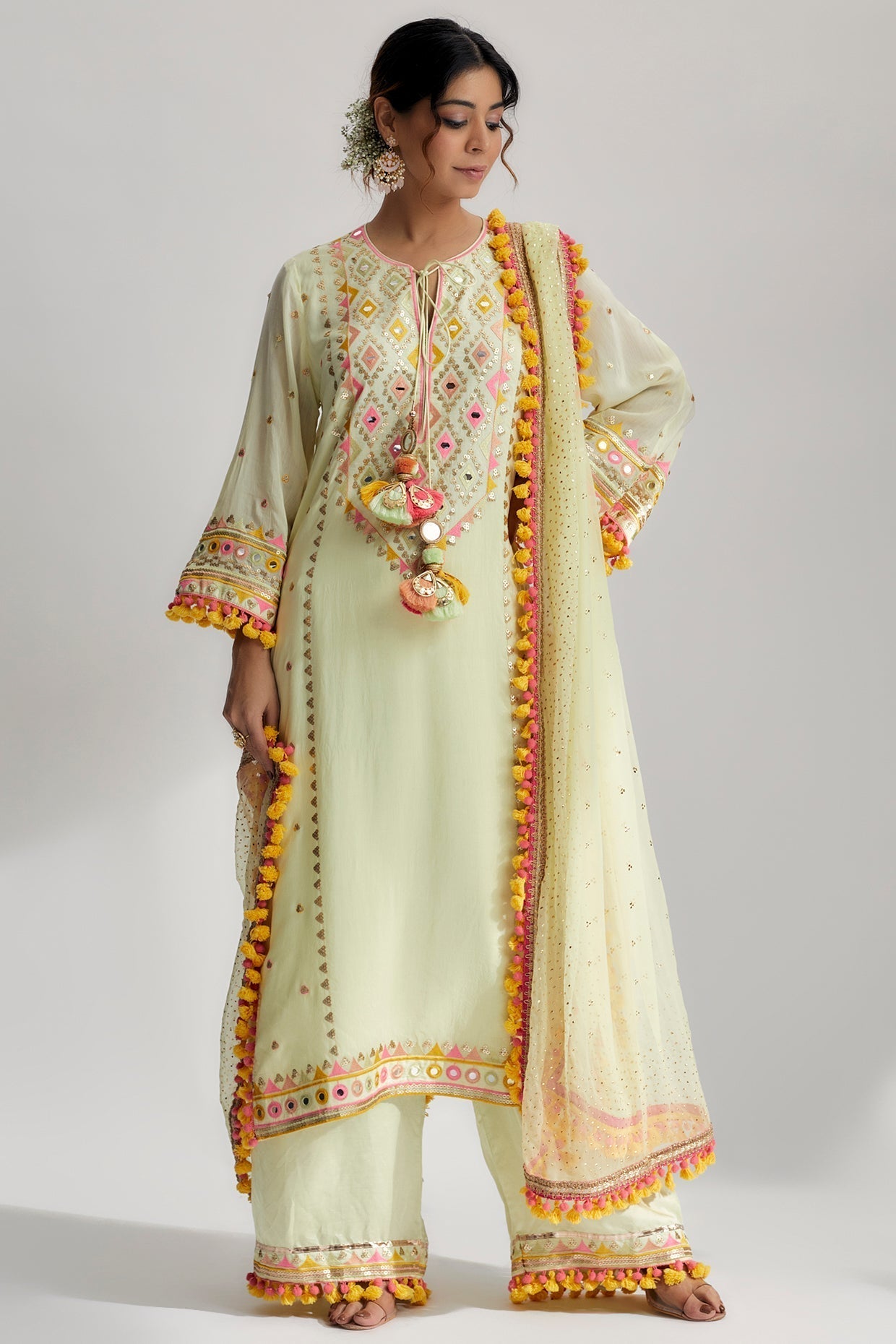 Saachi Bhasin in Nishika Long Kurta With Palazzo