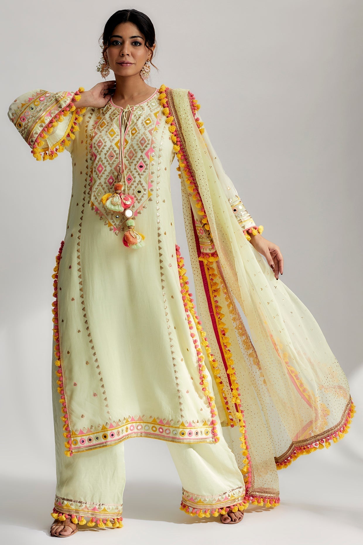 Saachi Bhasin in Nishika Long Kurta With Palazzo