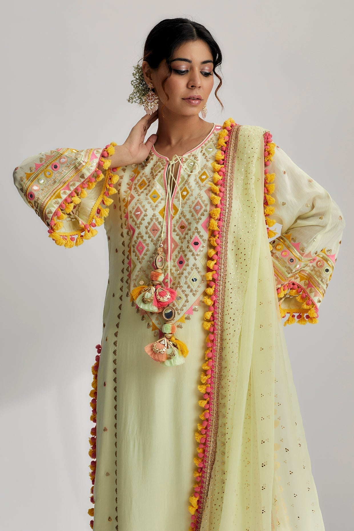 Saachi Bhasin in Nishika Long Kurta With Palazzo