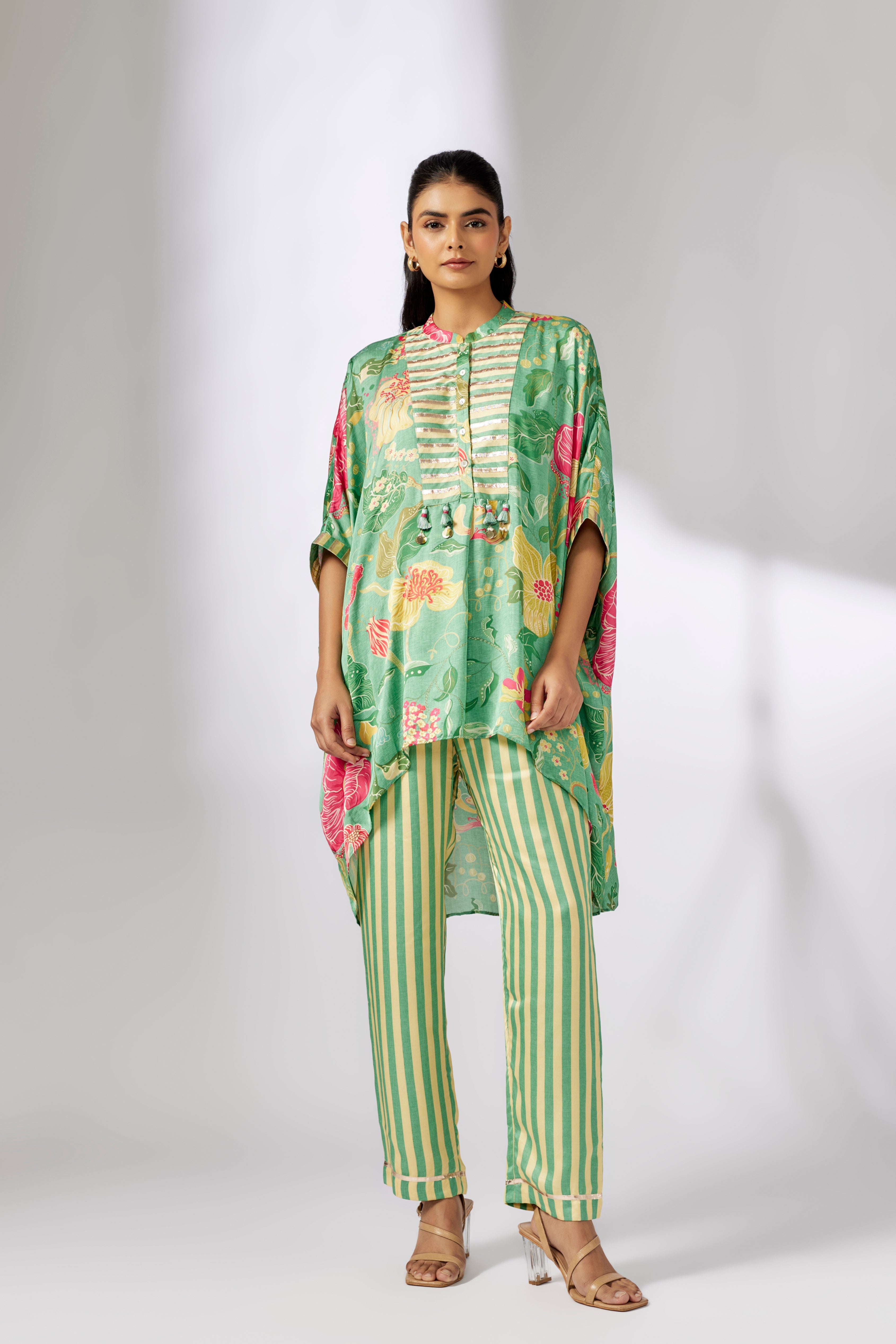 Peony kaftan Co-ord set