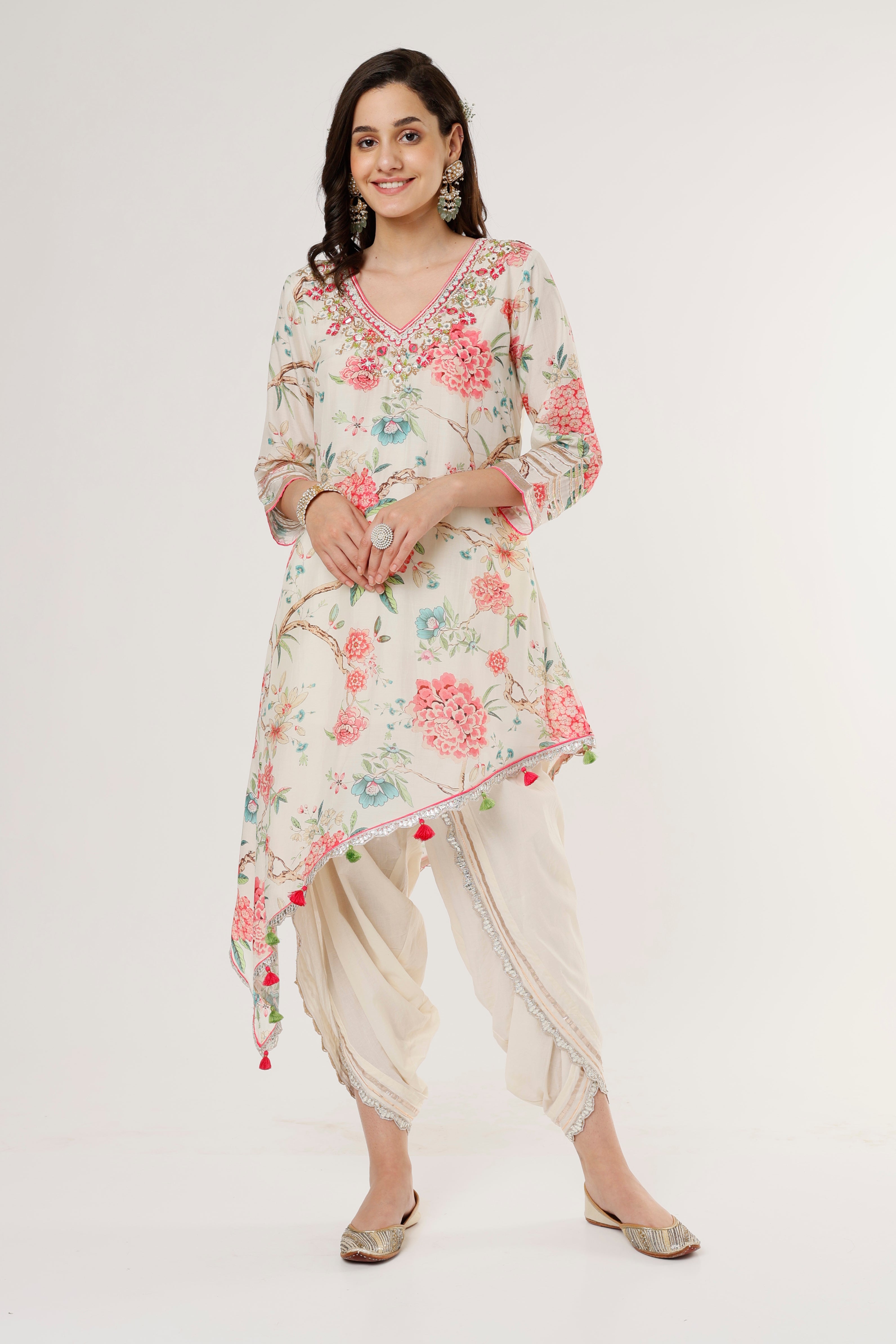 Aashna Asymmetrical Dhoti set