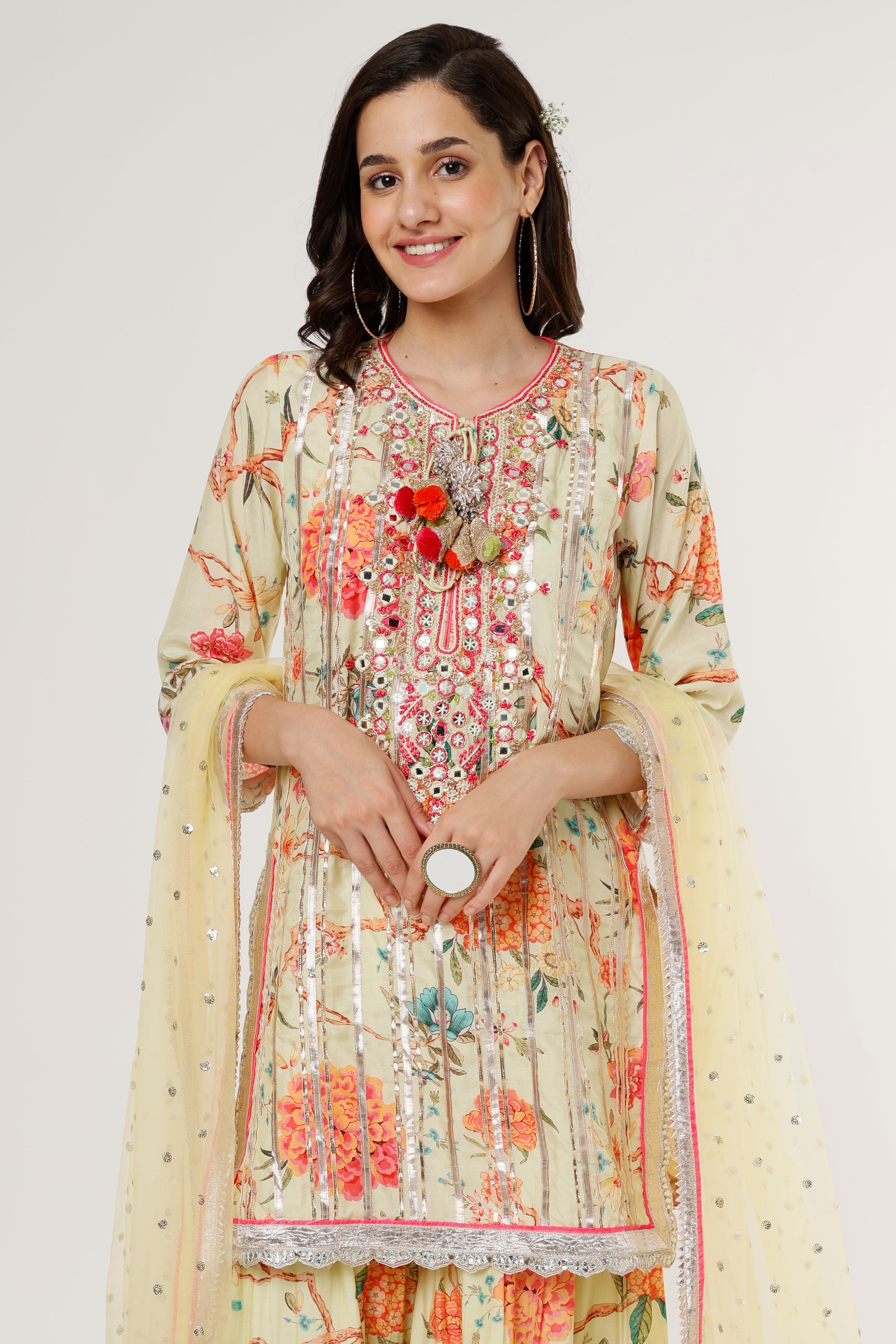 Juhi short kurta Sharara set