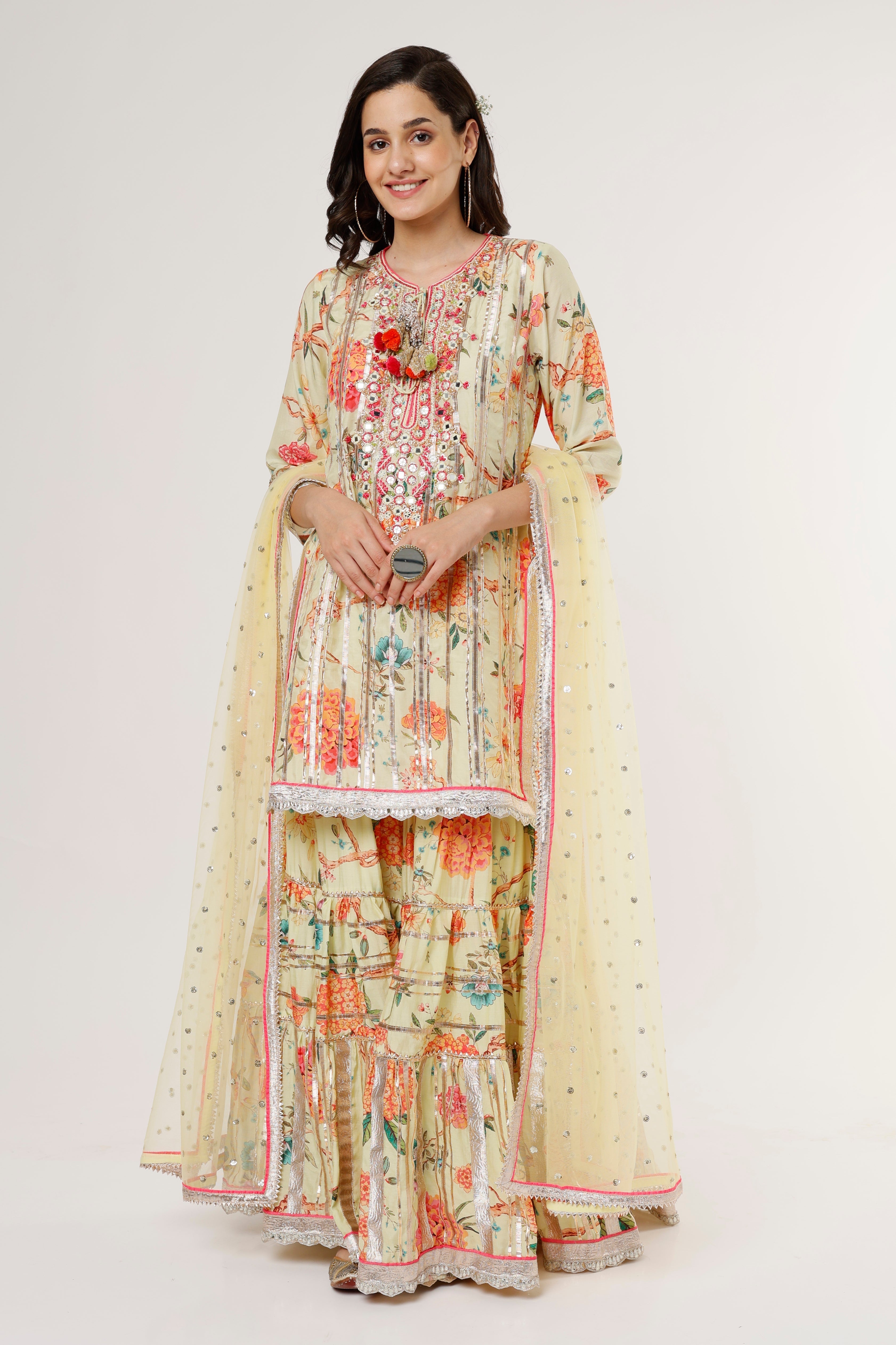 Juhi short kurta Sharara set