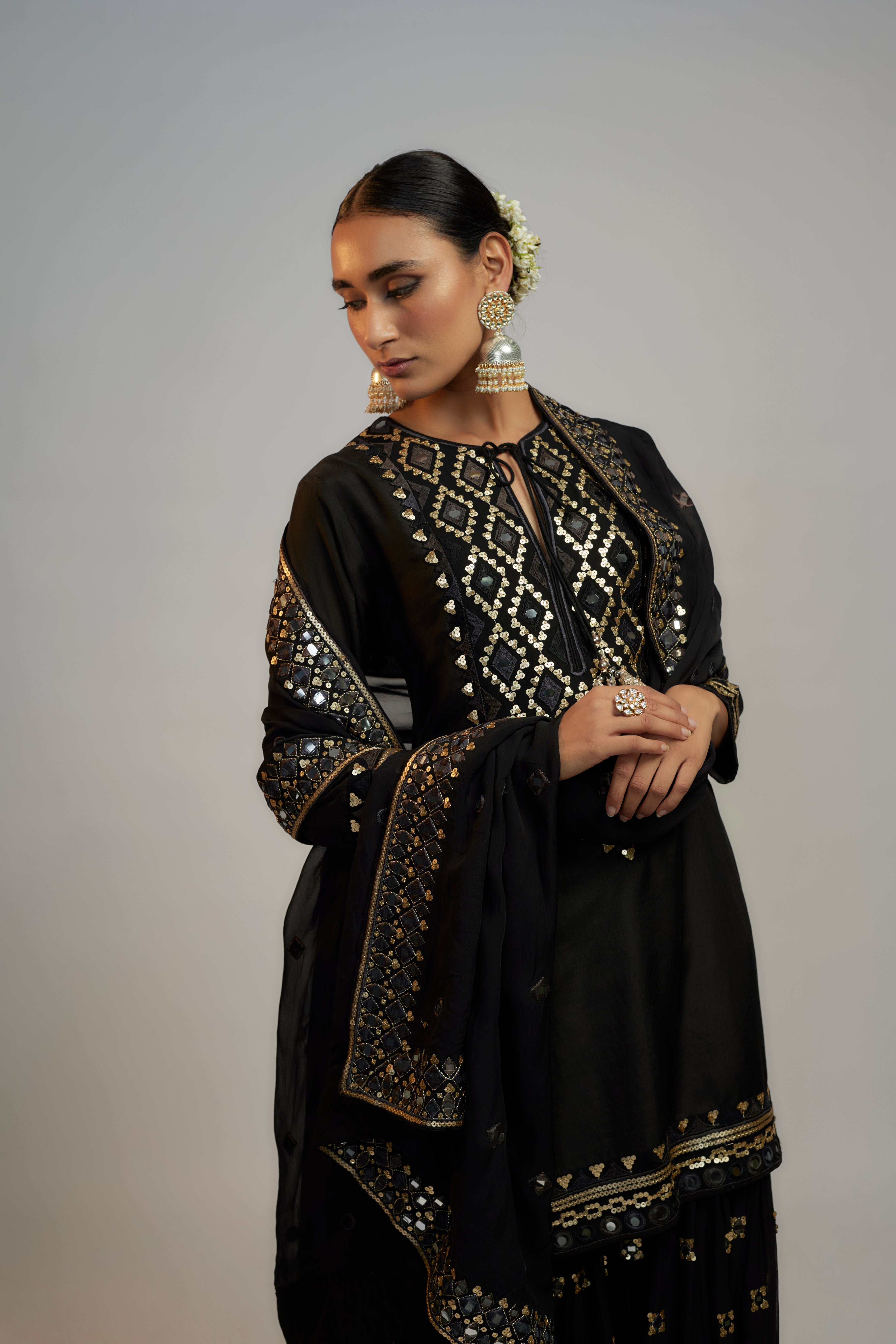 Sanya Hussane in Friya Short Kurta Sharara Set