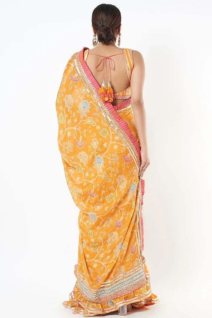 Marigold Garden Ruffle Saree