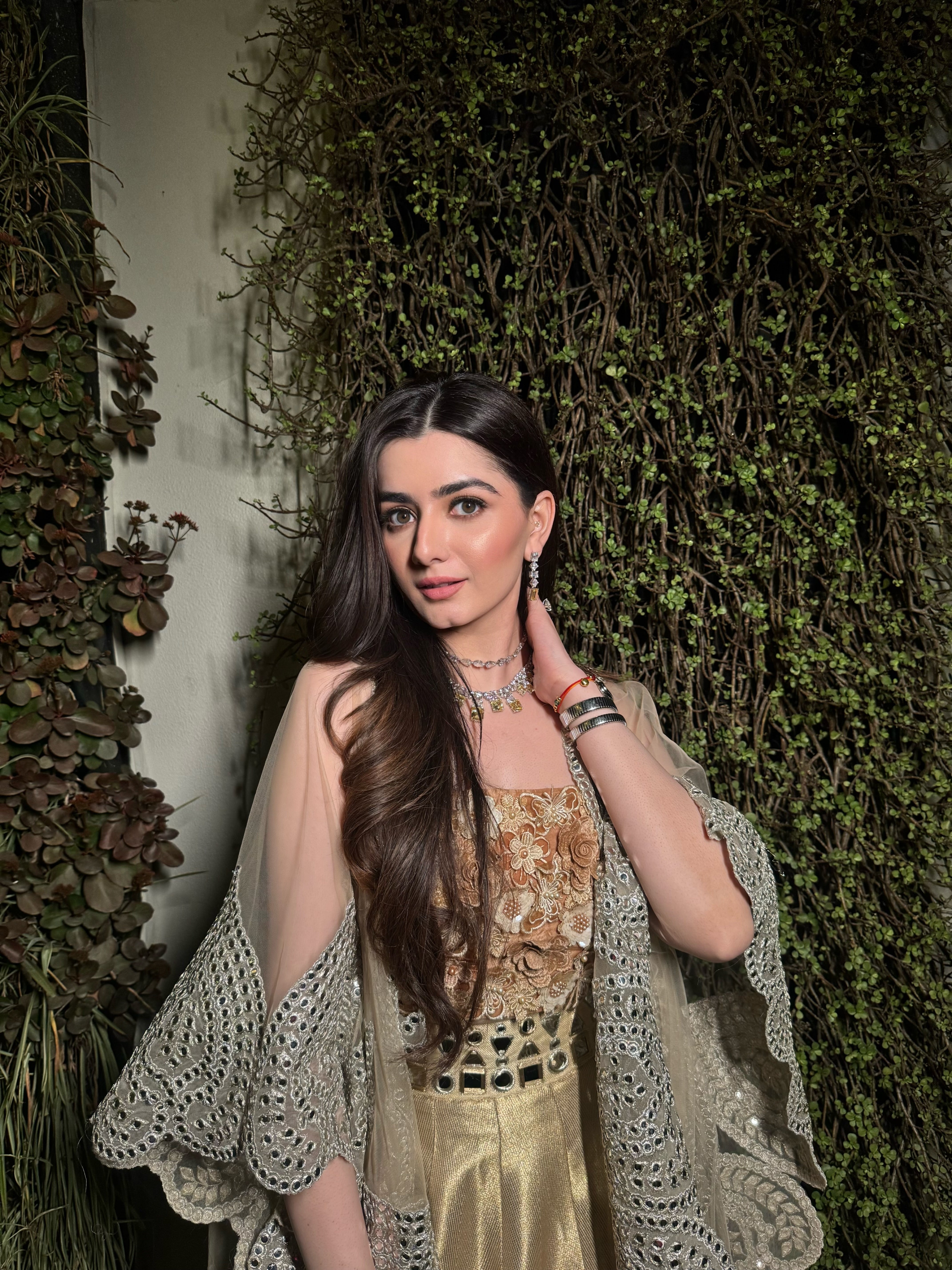 Mahima in our Banarasi Brocade Lehenga set with Net Cape
