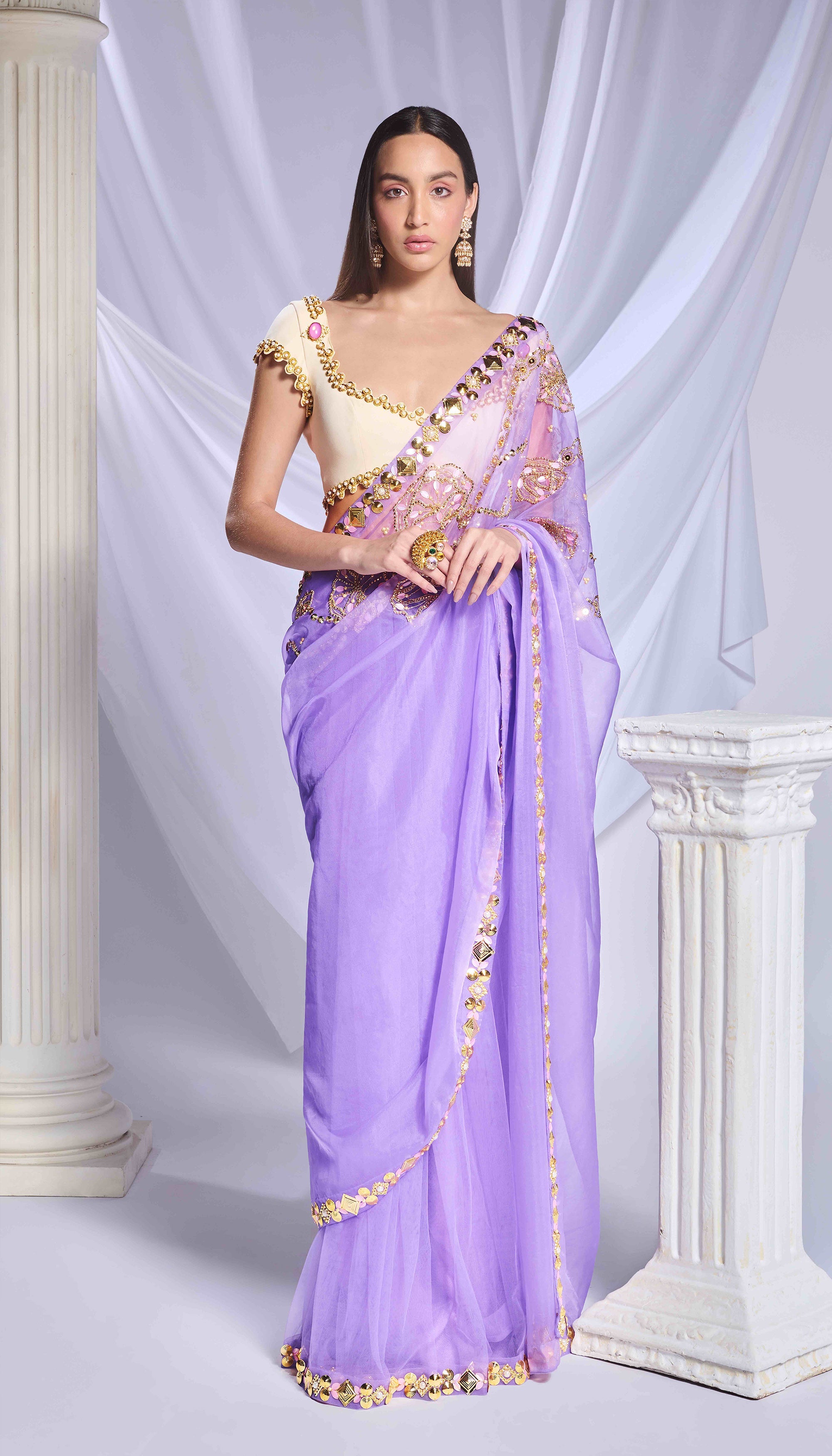 Lavender Love Potion saree set