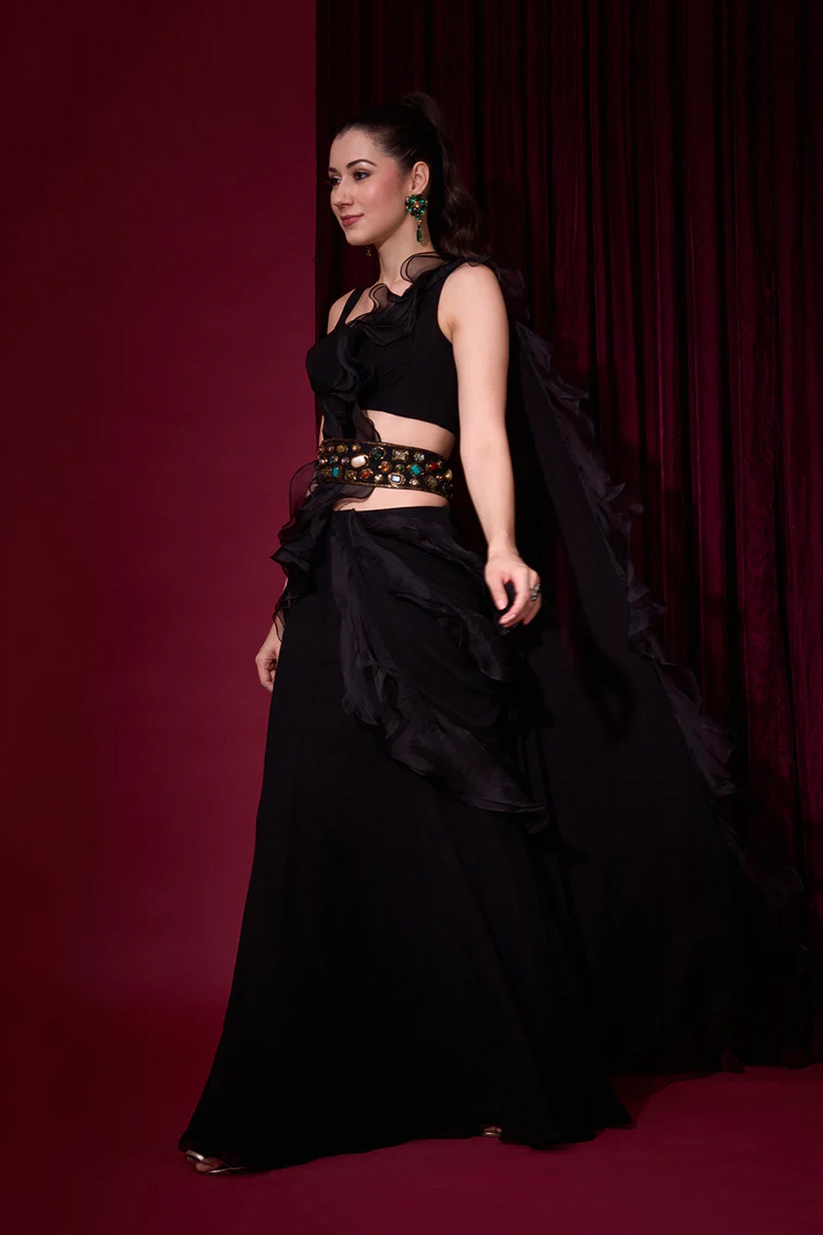 RAATRINI FRILL SAREE