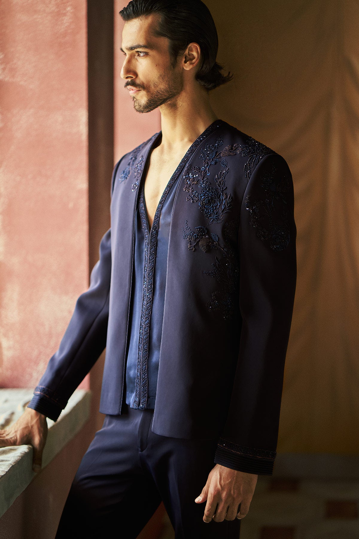 Neelvar Short open Jacket, Shirt and Pant Set