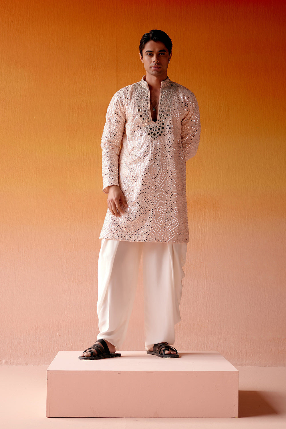 AFGHANI MIRRORWORK KURTA WITH SALWAR