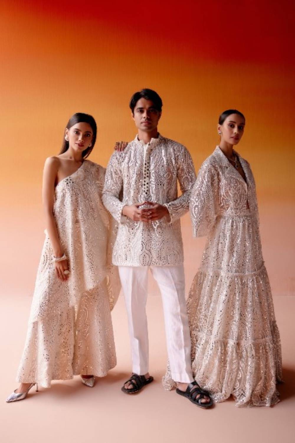 MIRRORWORK KURTA SHIRT WITH Straight Pants