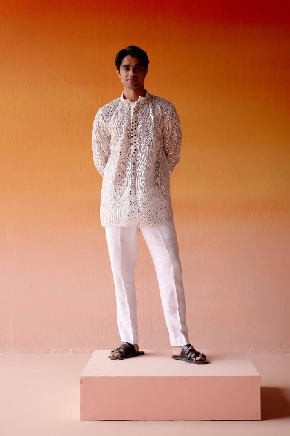 MIRRORWORK KURTA SHIRT WITH Straight Pants
