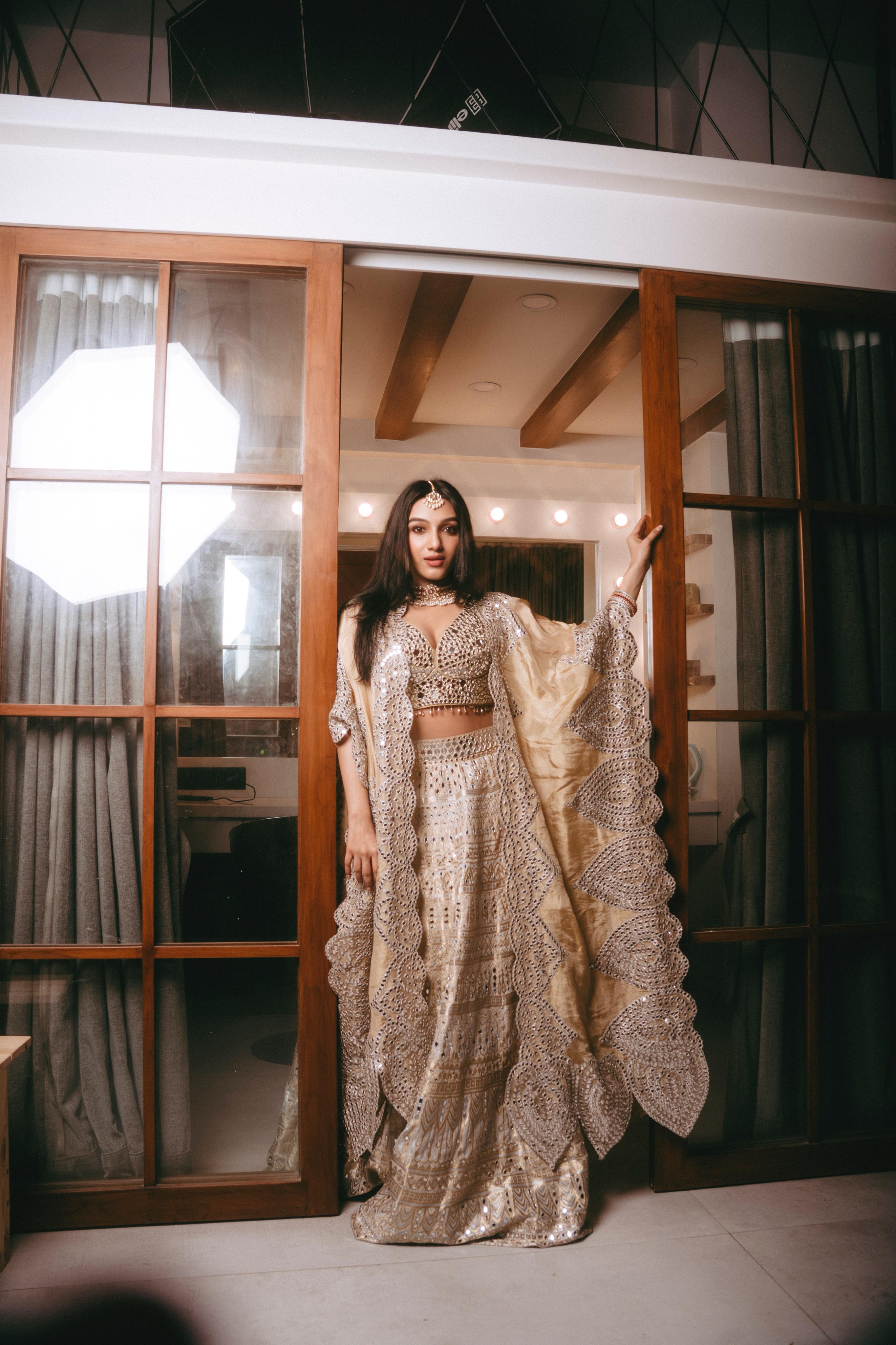Tanisha Santoshi in our Banarasi Brocade Lehenga set with Cape