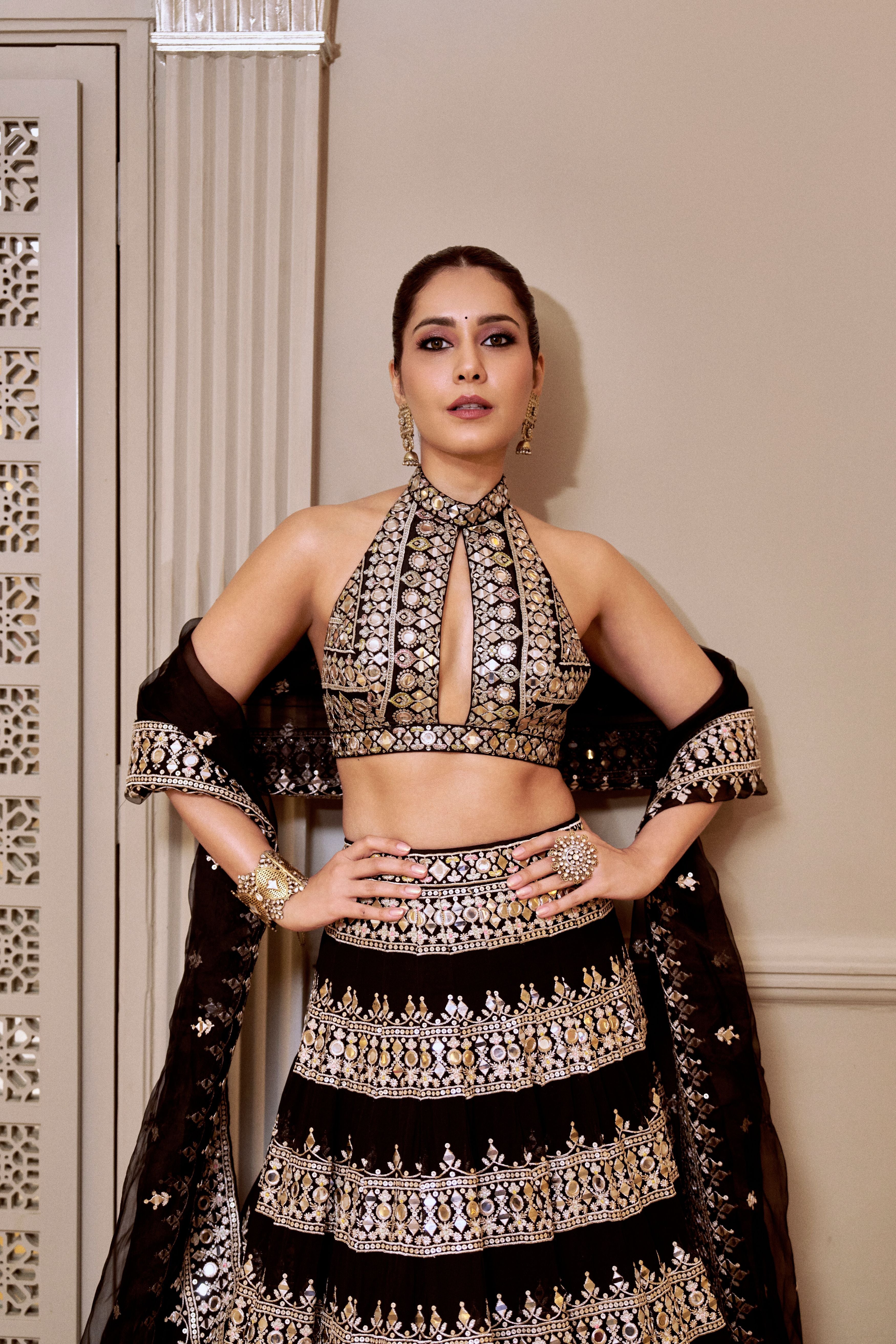 Raashi Khanna in Farheen Lehenga Set