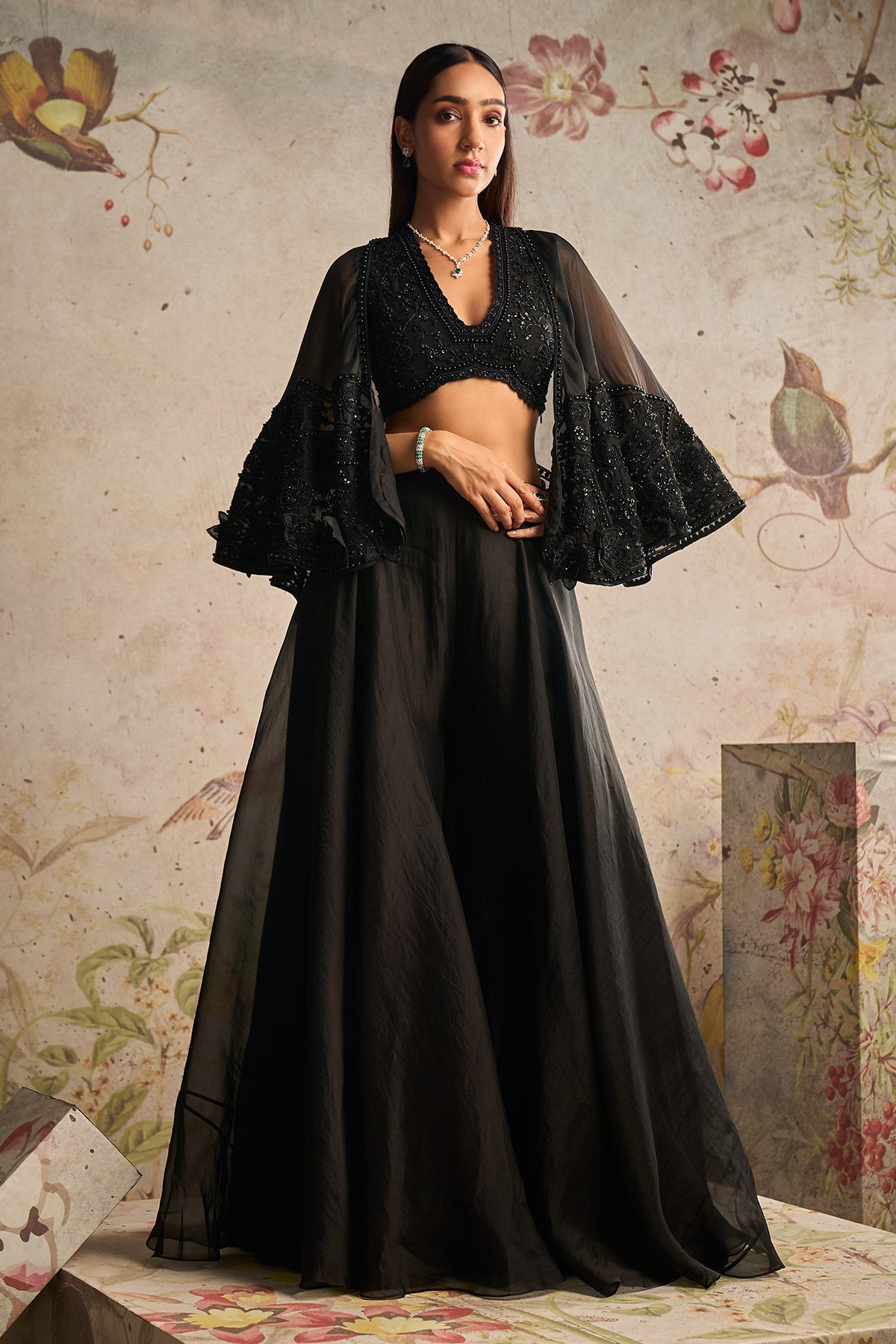 RIDHI MEHRA IN SASHAY CAPE SHARARA SET