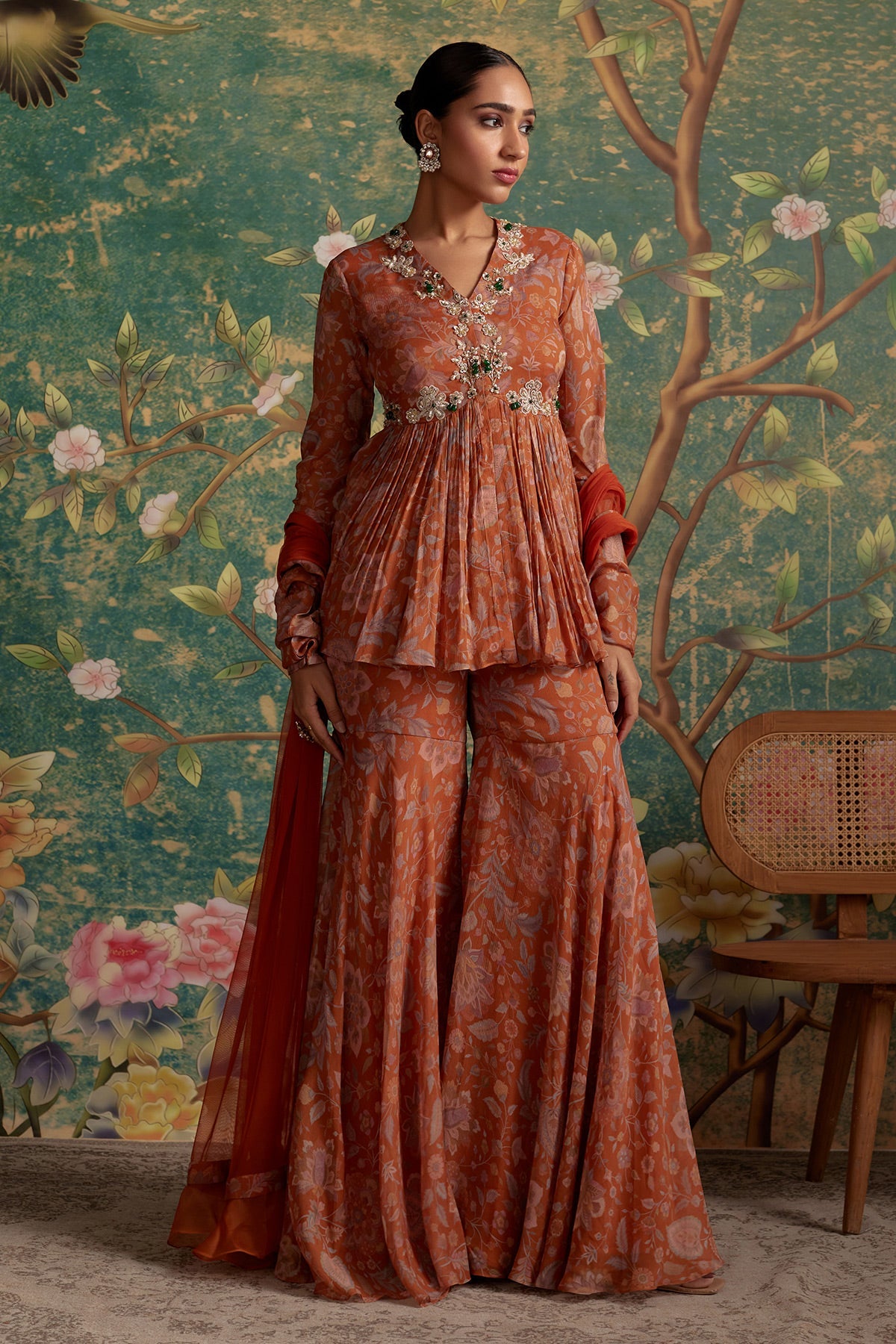 RIDHI MEHRA IN AWESPRING PEPLUM SHARARA SET