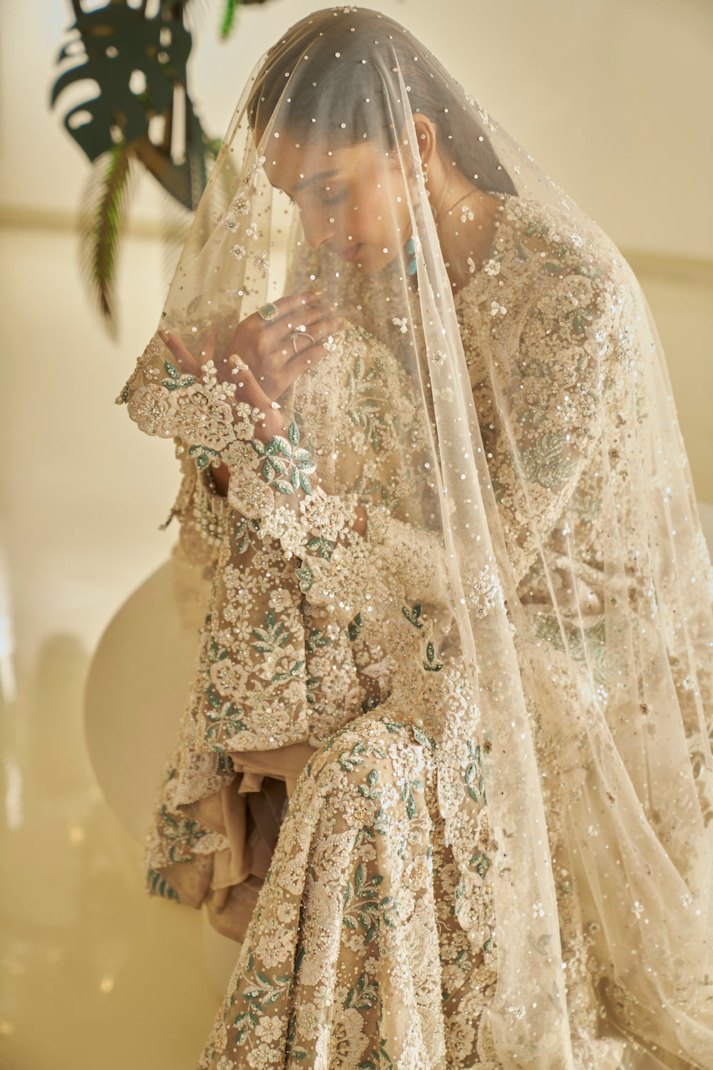 Aashna Shroff in Nude Floral Sharara Set