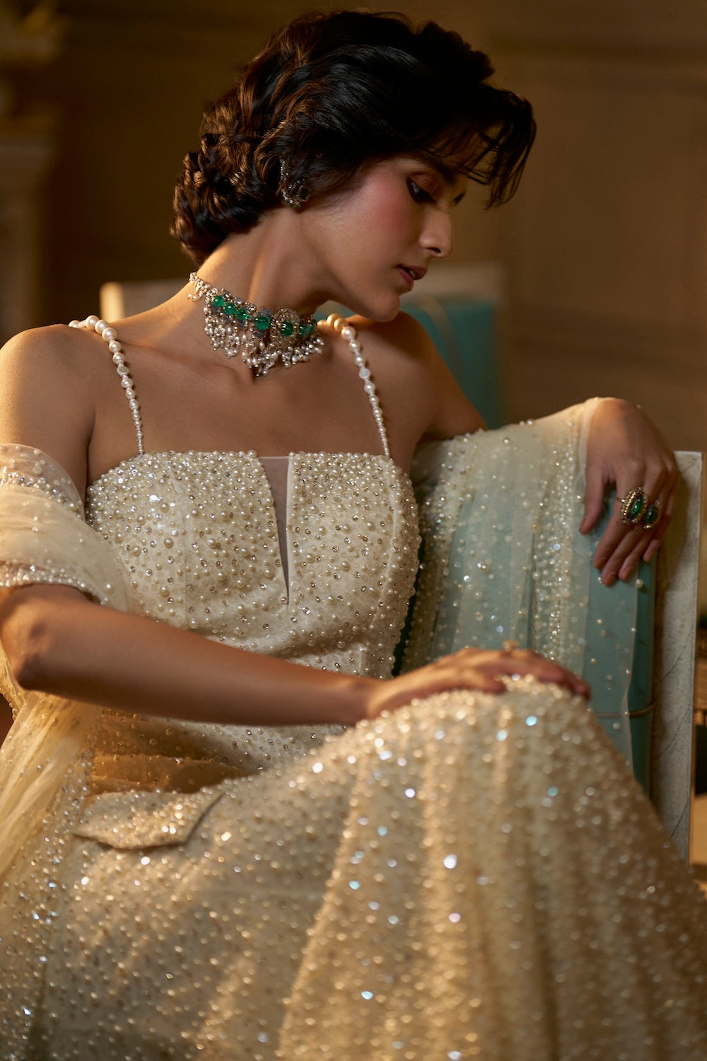 Ivory Pearl Sharara Set