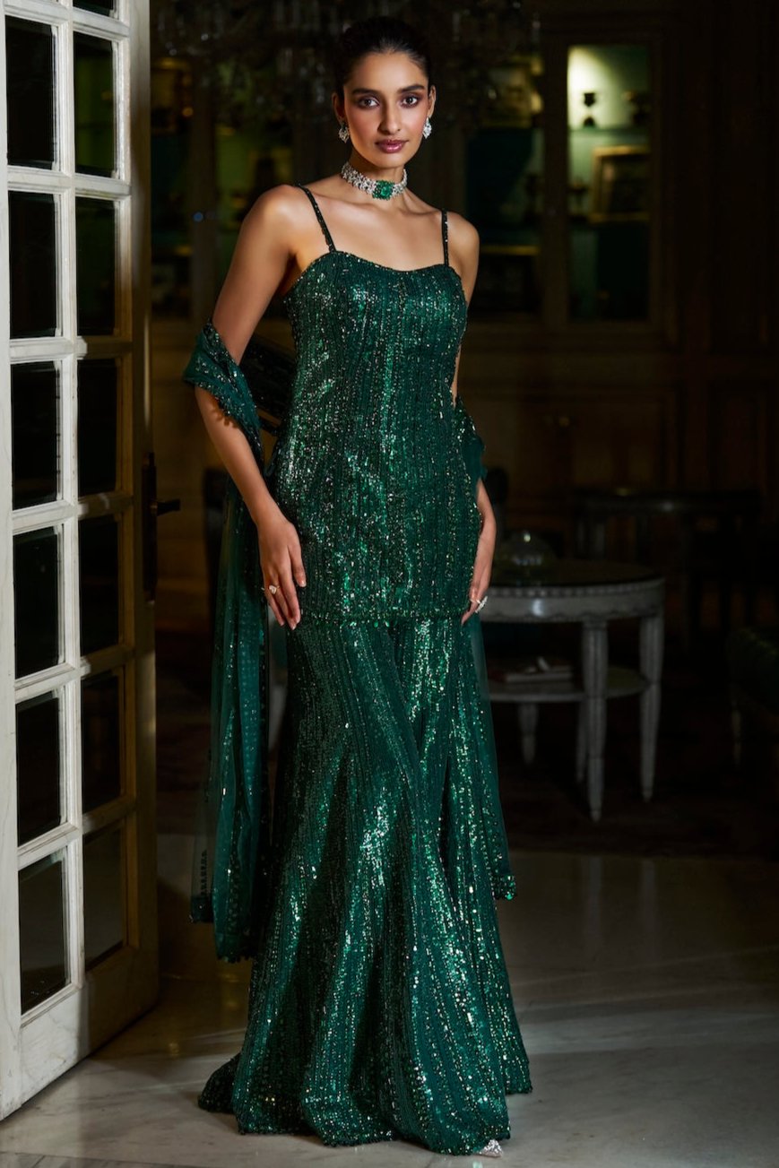 Emerald Green Sharara Set