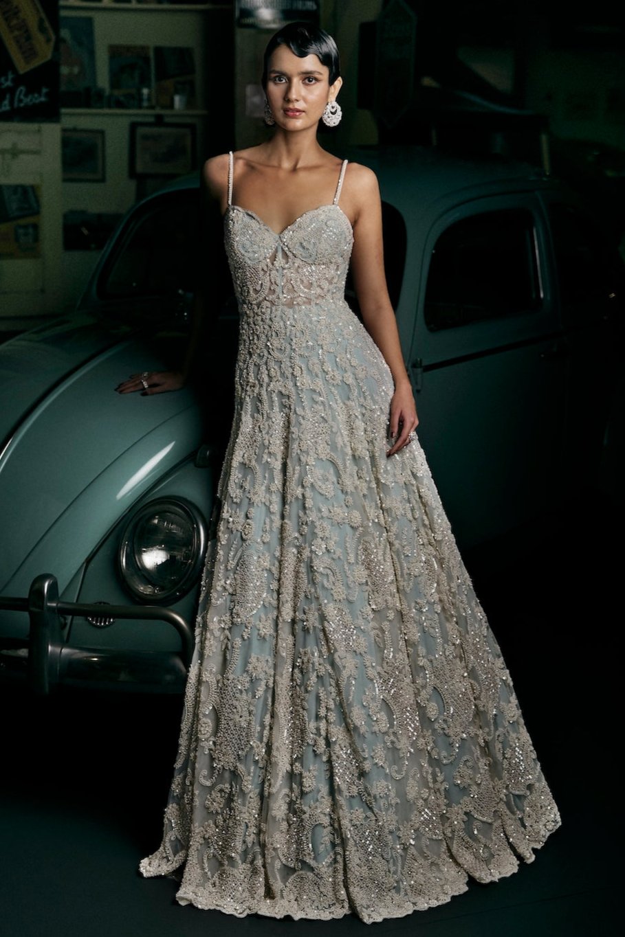 Powder Blue Pearl Gown