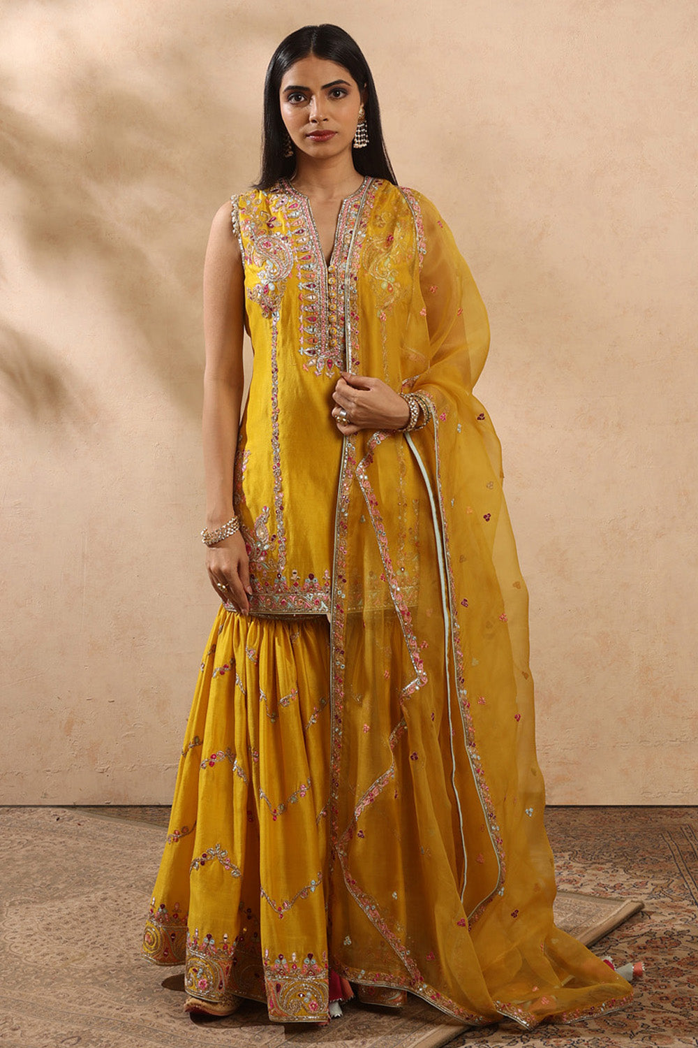 Mustard Gharara Set