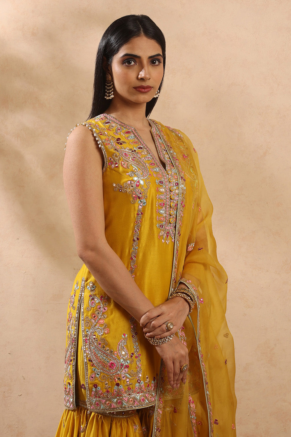 Mustard Gharara Set