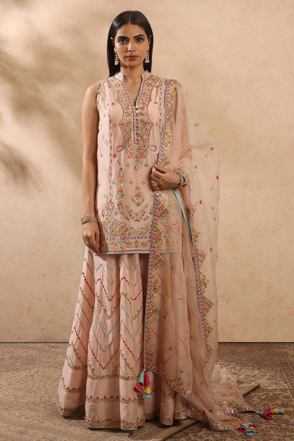 Pink Sharara Set