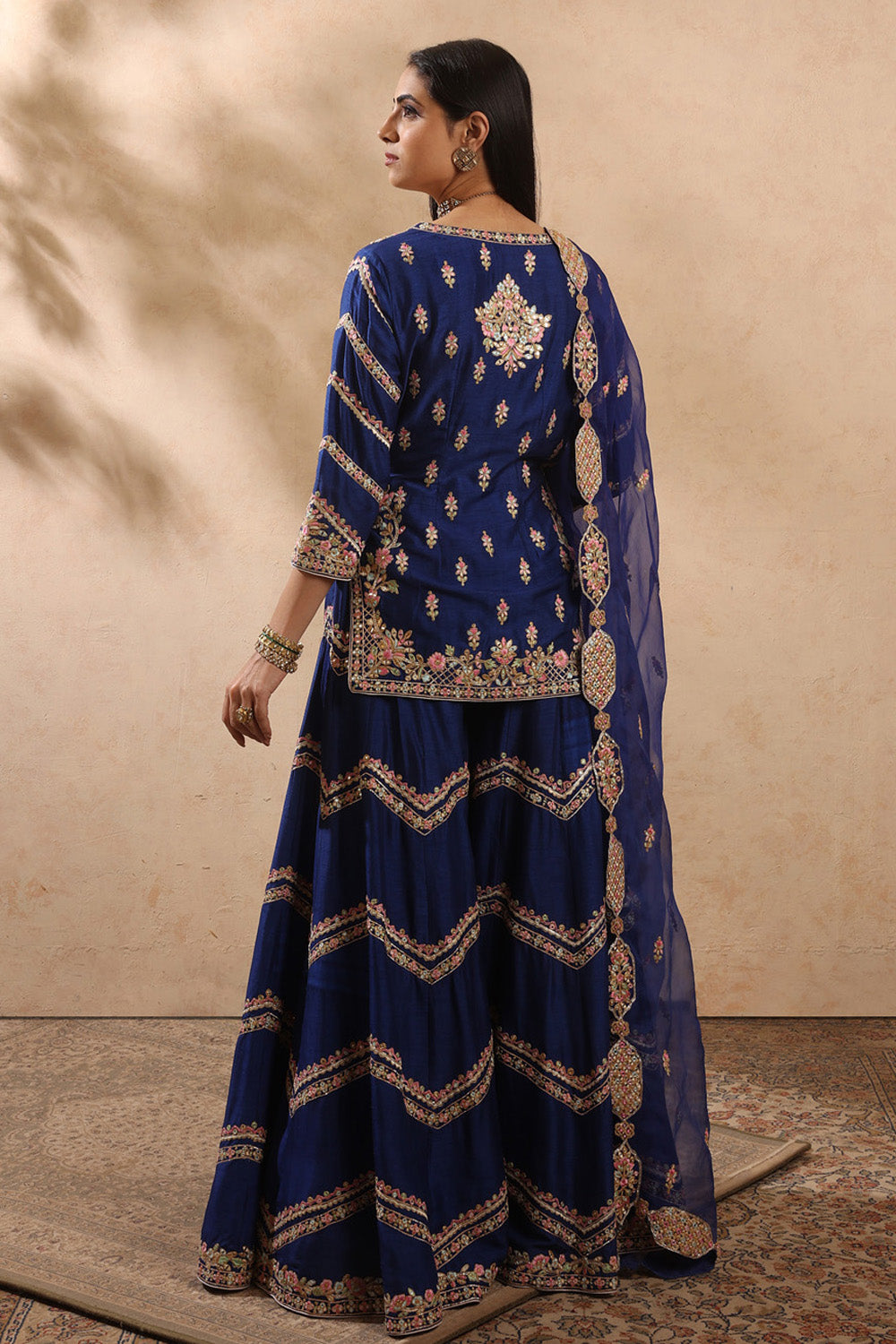 Royal Blue Sharara Set