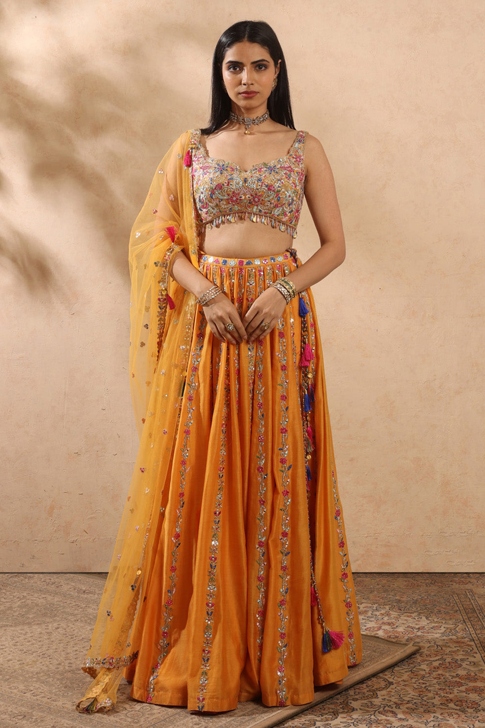 Tangerine Lehenga Set