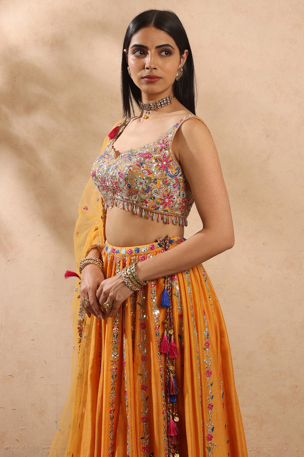 Tangerine Lehenga Set