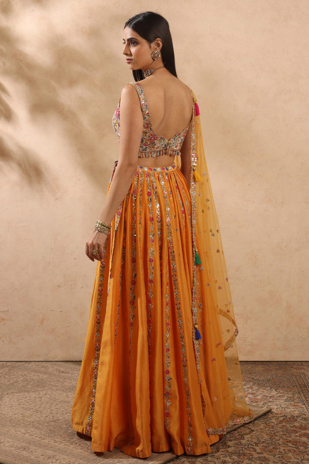 Tangerine Lehenga Set