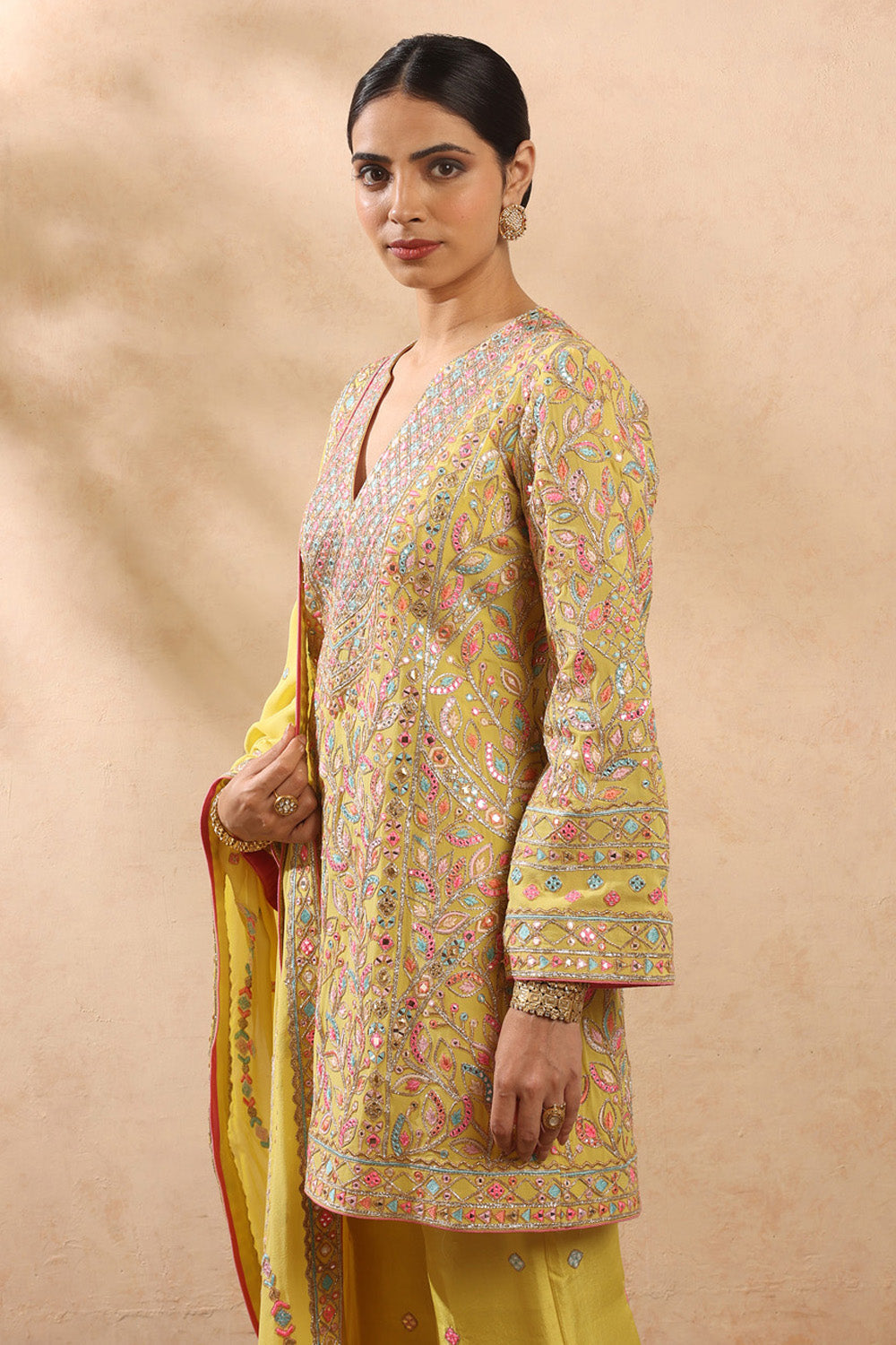 Yellow Kurta Set With Pants