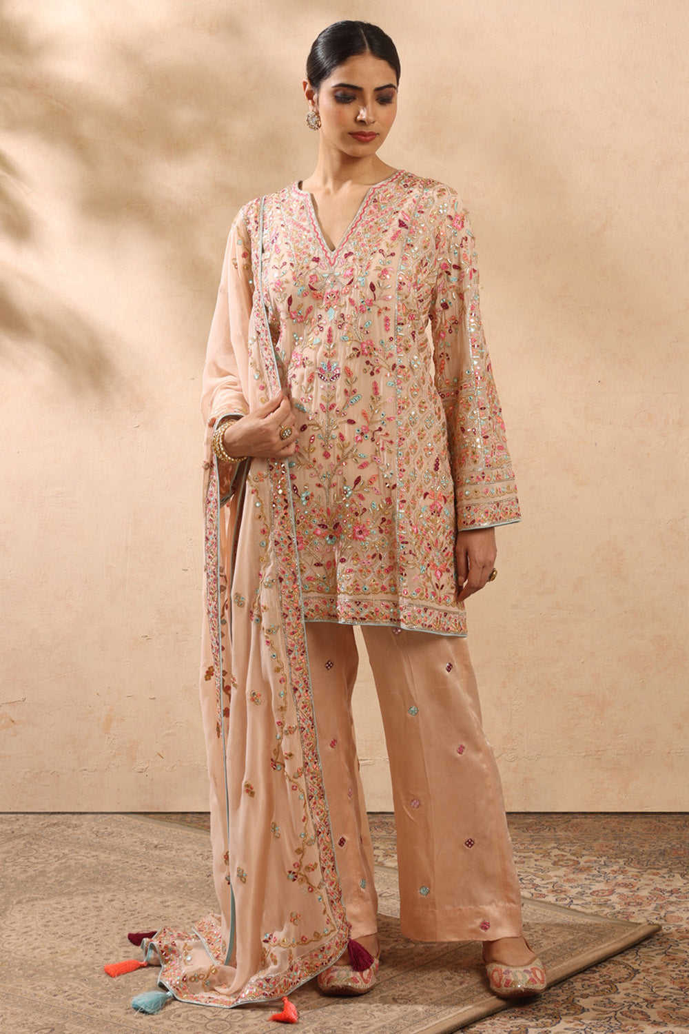 Peach Kurta Pant Set