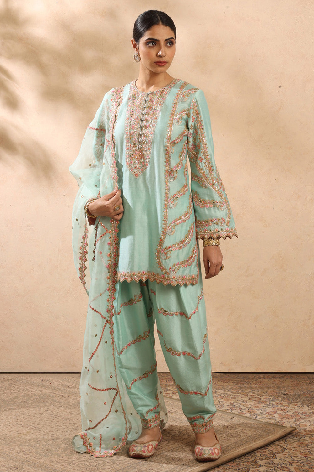 Blue Kurta With Salwar