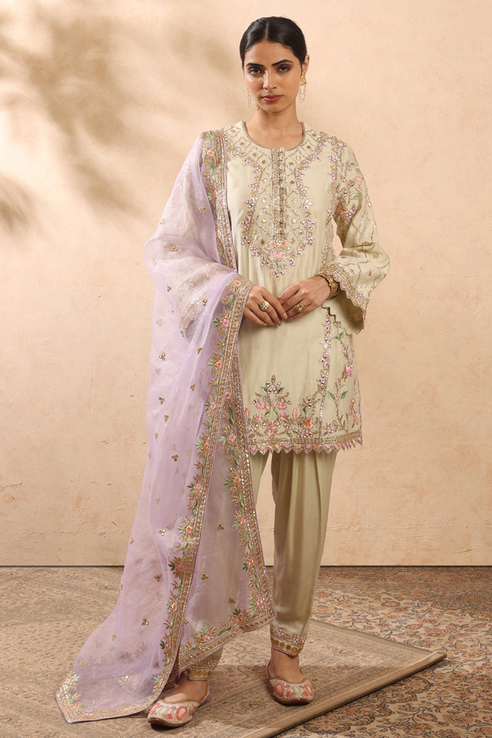 Mint & Lavender Kurta Salwar Set