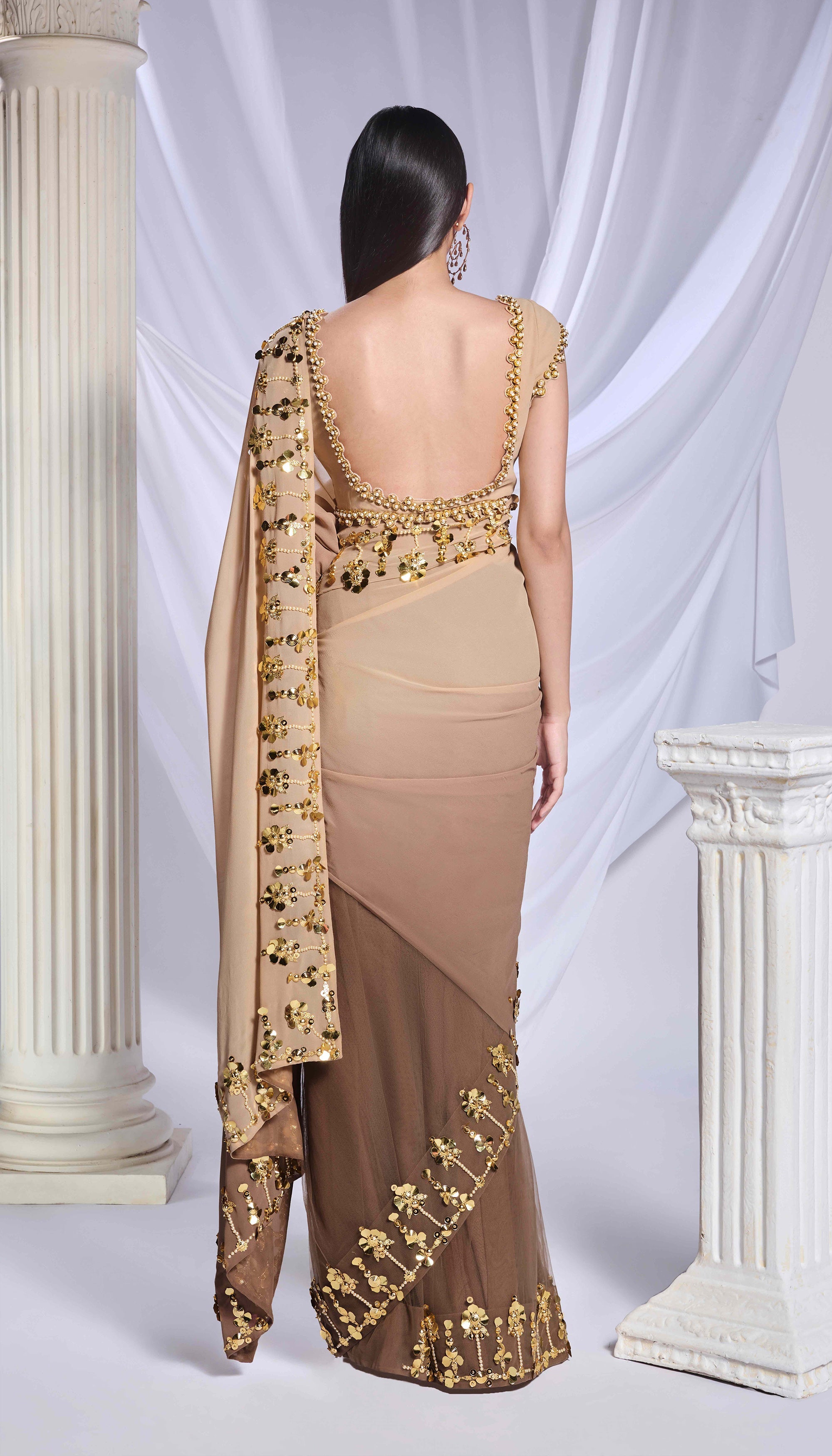 Taupe it up saree set