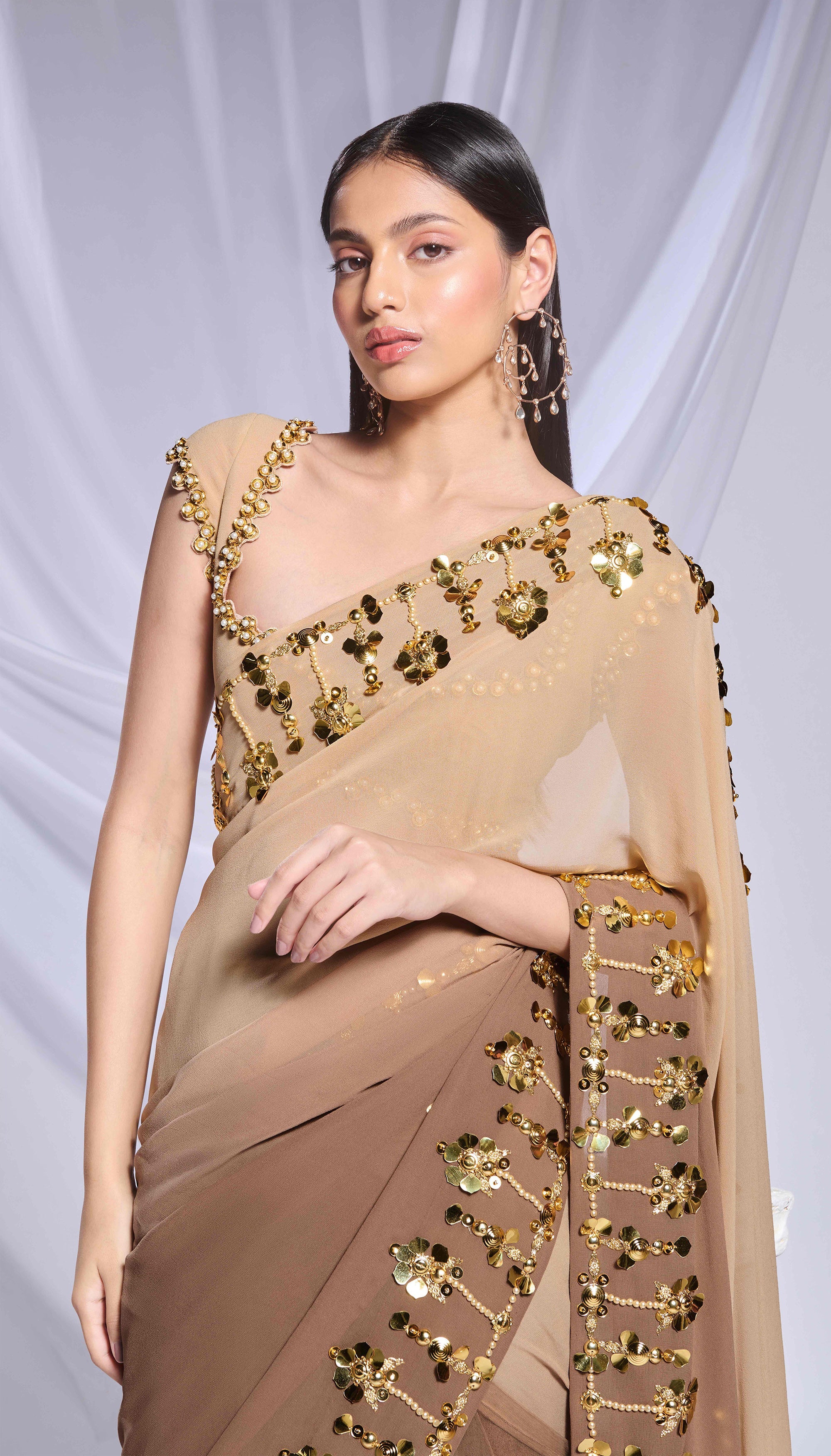 Taupe it up saree set